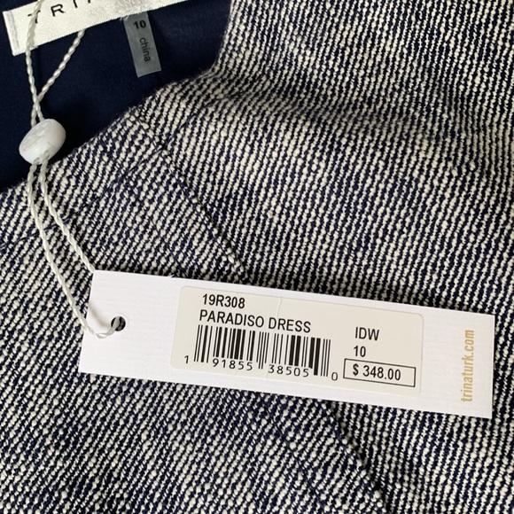 ❤️❤️Trina Turk Paradiso Crosshatch Short-Sleeve Sheath Dress size 10❤️❤️ - Picture 12 of 12